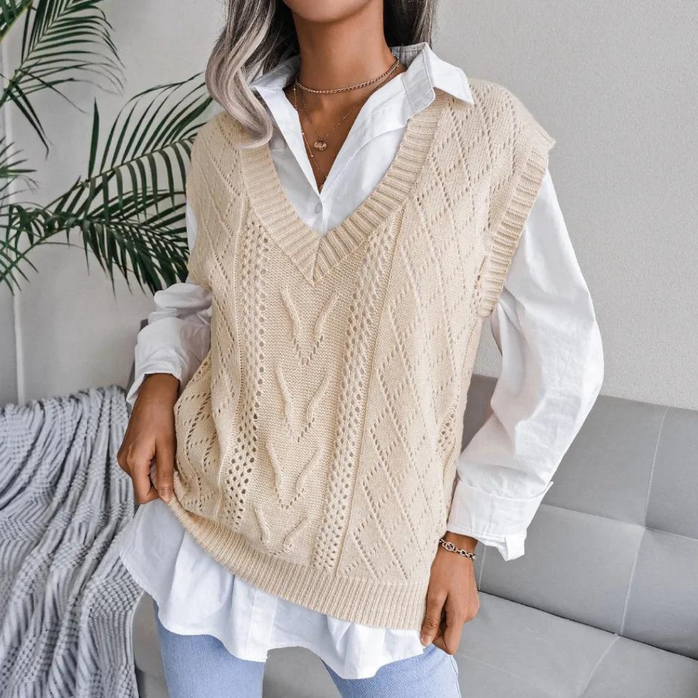 Allura | Women's V-Neck Sleeveless Sweater Vest