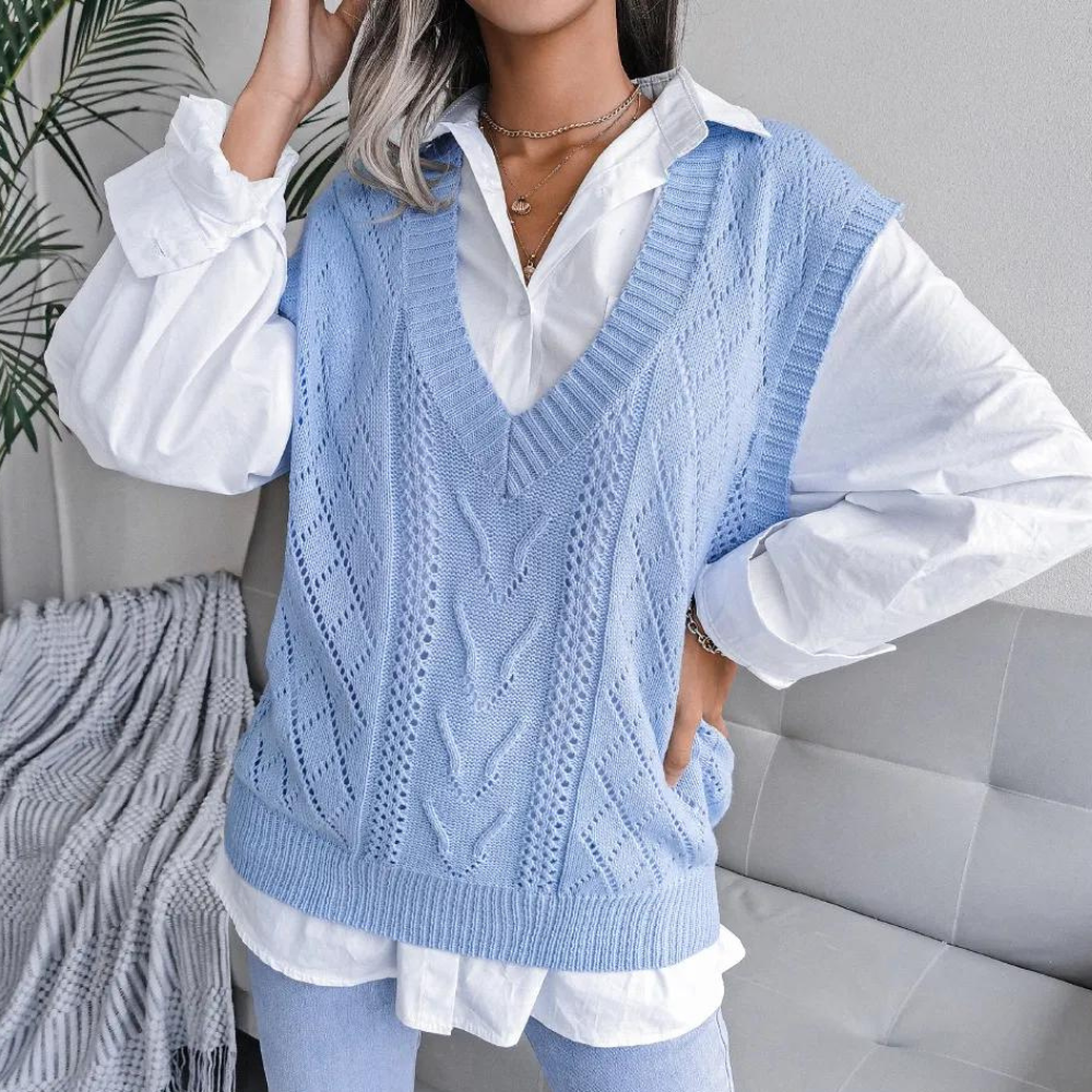 Allura | Women's V-Neck Sleeveless Sweater Vest