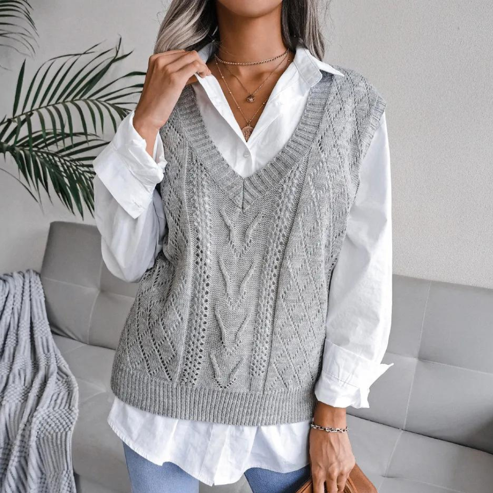 Allura | Women's V-Neck Sleeveless Sweater Vest