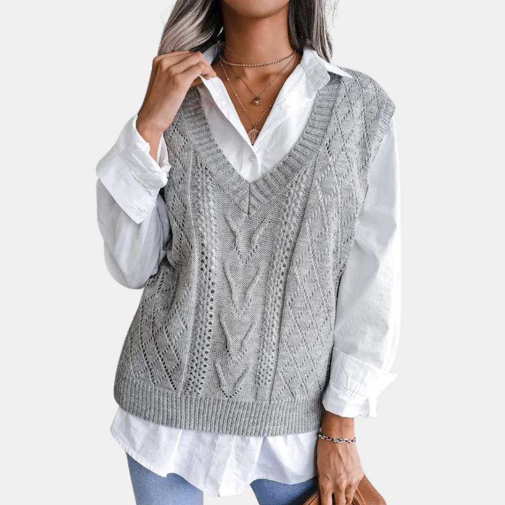 Allura | Women's V-Neck Sleeveless Sweater Vest