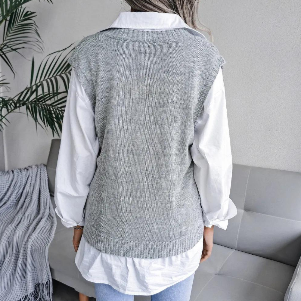 Allura | Women's V-Neck Sleeveless Sweater Vest