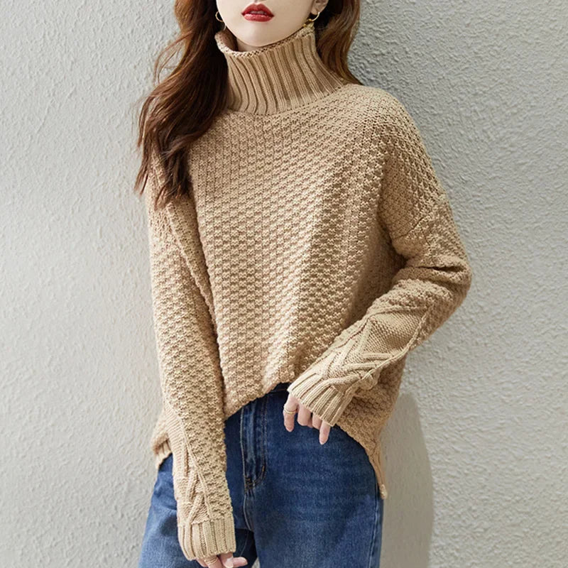 Allana | Women's Cable Knit Turtleneck Jumper