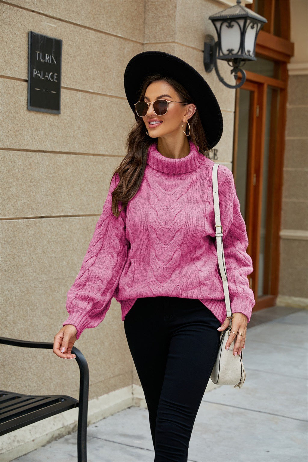 Alveta | Women's Turtleneck Cable Knit Jumper