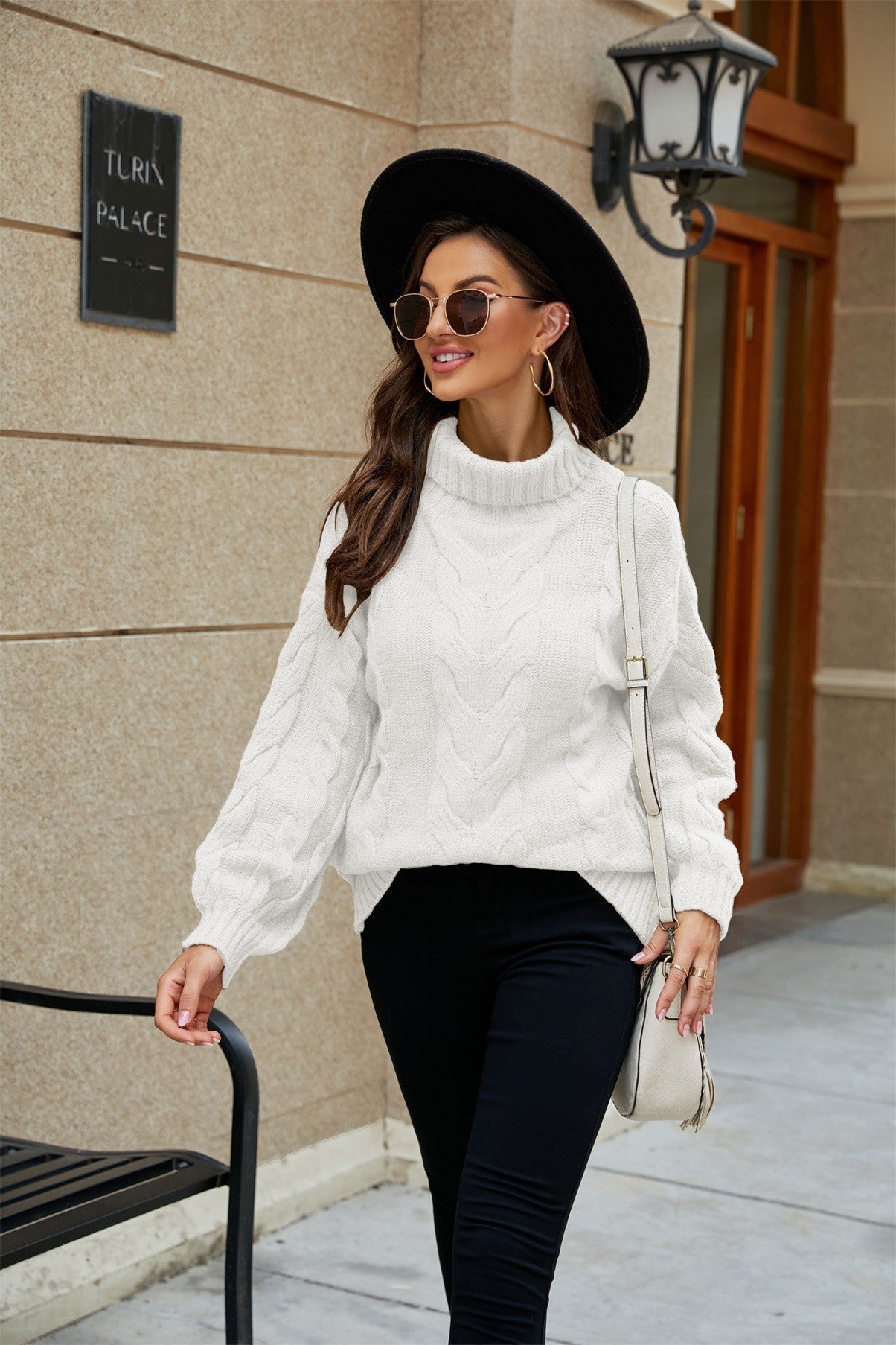 Alveta | Women's Turtleneck Cable Knit Jumper