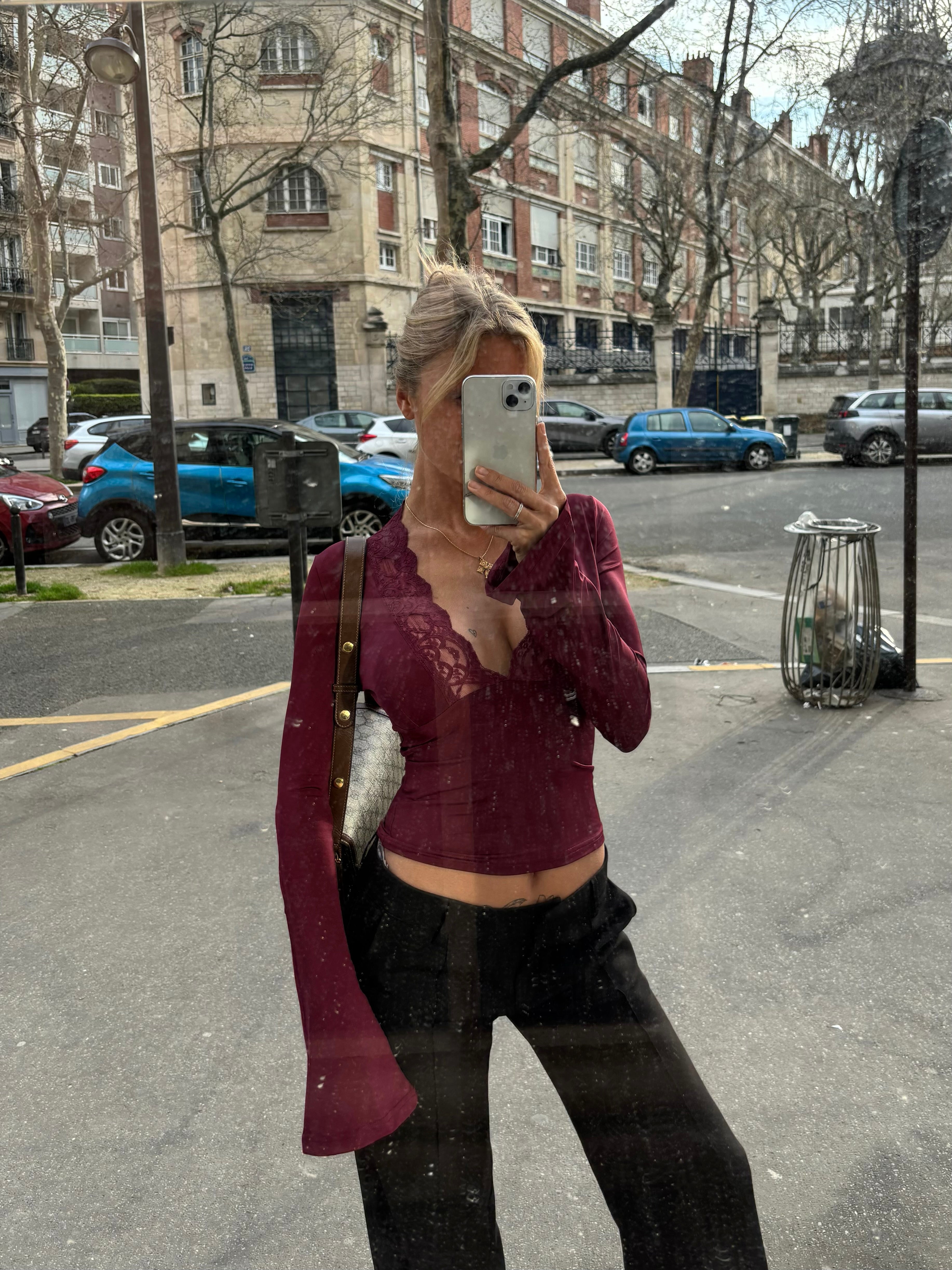 Alexa | Women's Long Sleeve Lace Trim Top