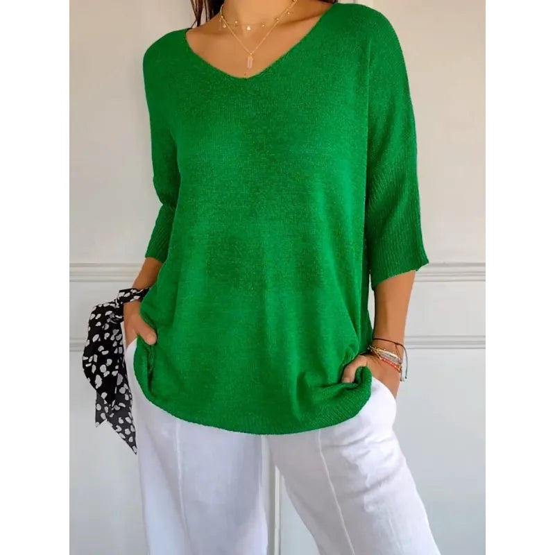 Adaline | Women's Oversized V-Neck Sweater Top