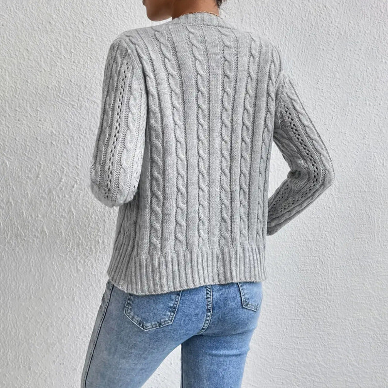 Verbena | Women's Button-Front Cable Knit Cardigan