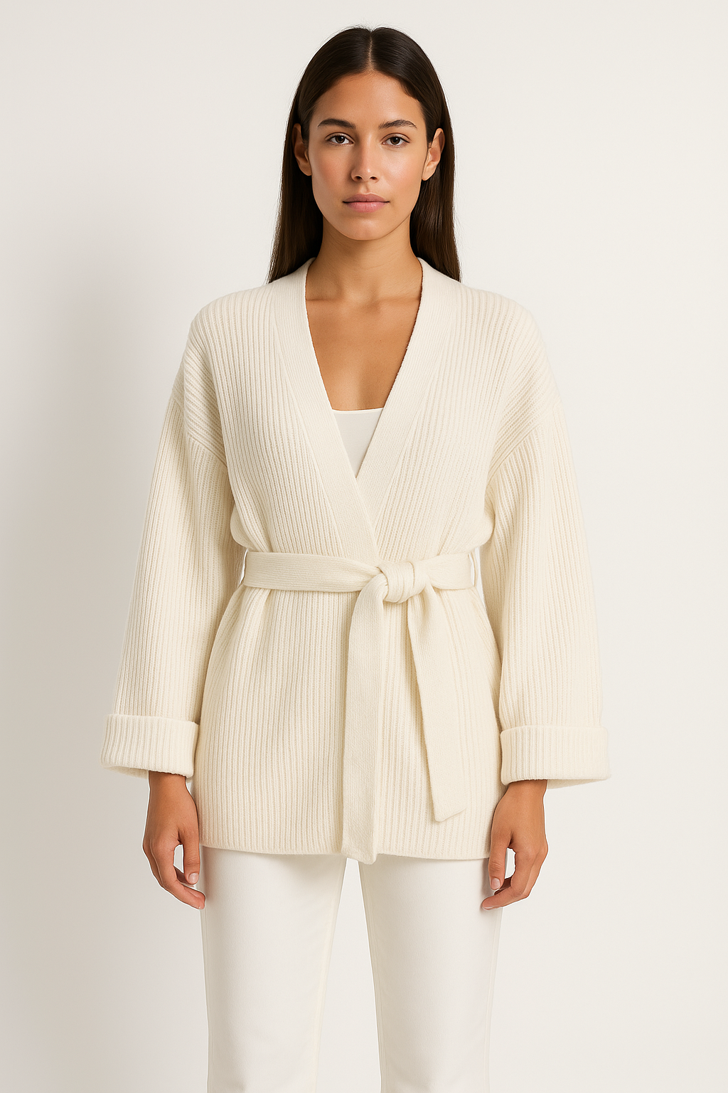 Alexine | Women's Wrap Ribbed Knit Sweater