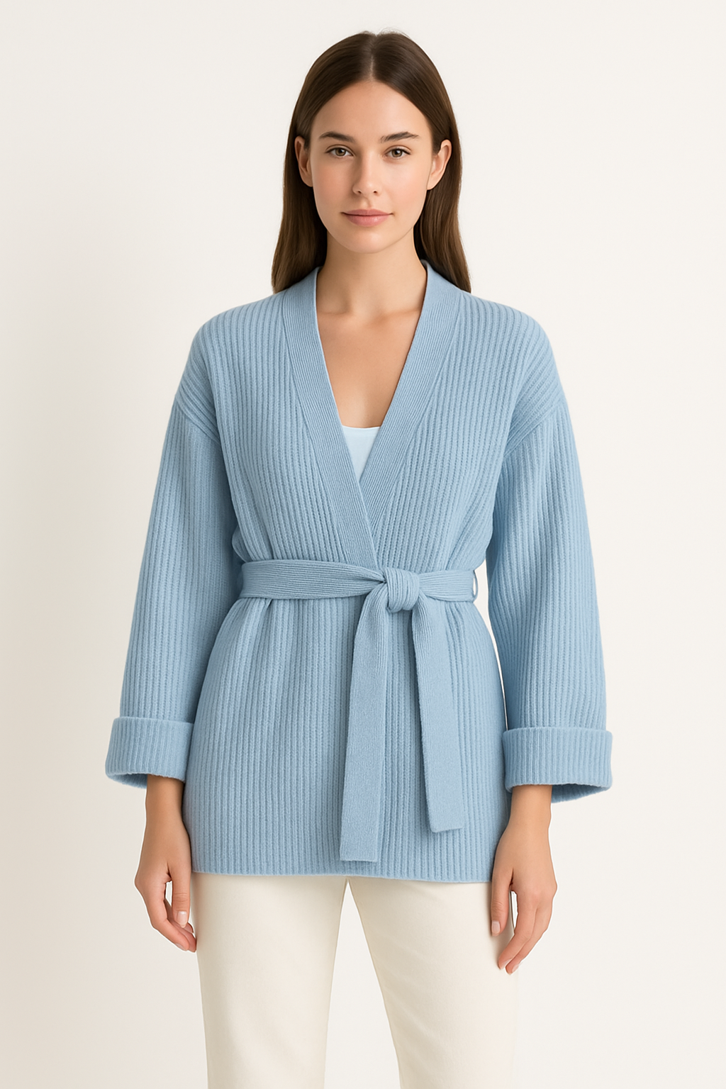 Alexine | Women's Wrap Ribbed Knit Sweater