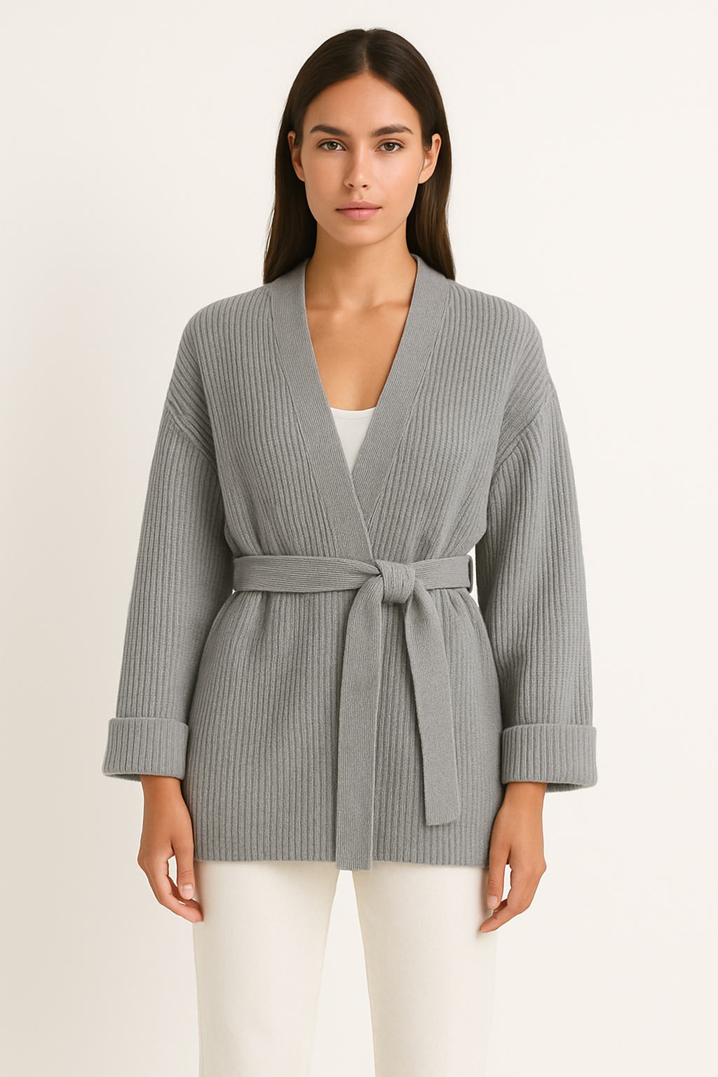 Alexine | Women's Wrap Ribbed Knit Sweater