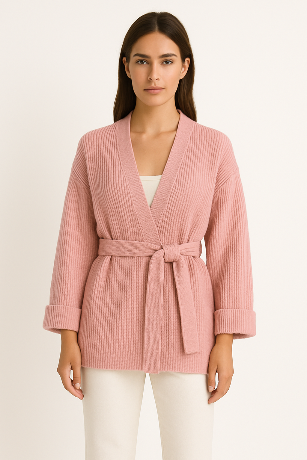 Alexine | Women's Wrap Ribbed Knit Sweater