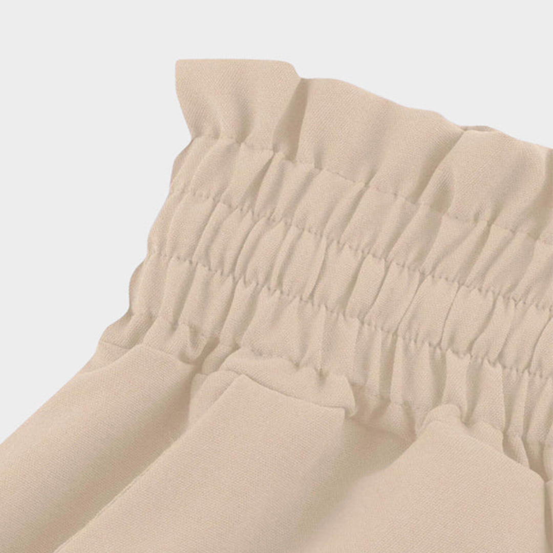 Abbe | High Waist Elastic Pants with Drawstring – A-Line – With Pockets – Long and Airy