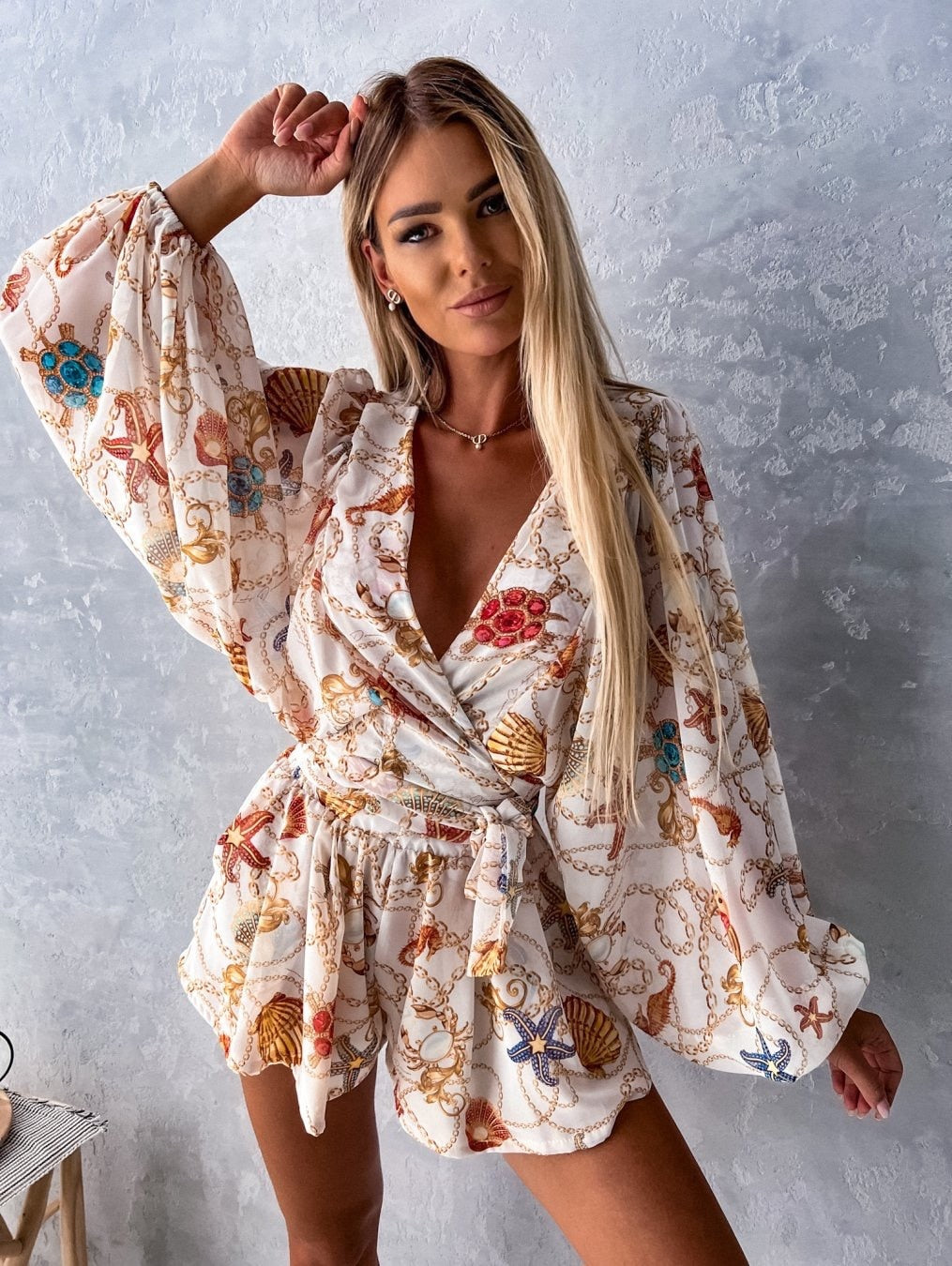 Aurora | Women's Chic Flowy Two-Piece Shorts and Blouse Summer Set
