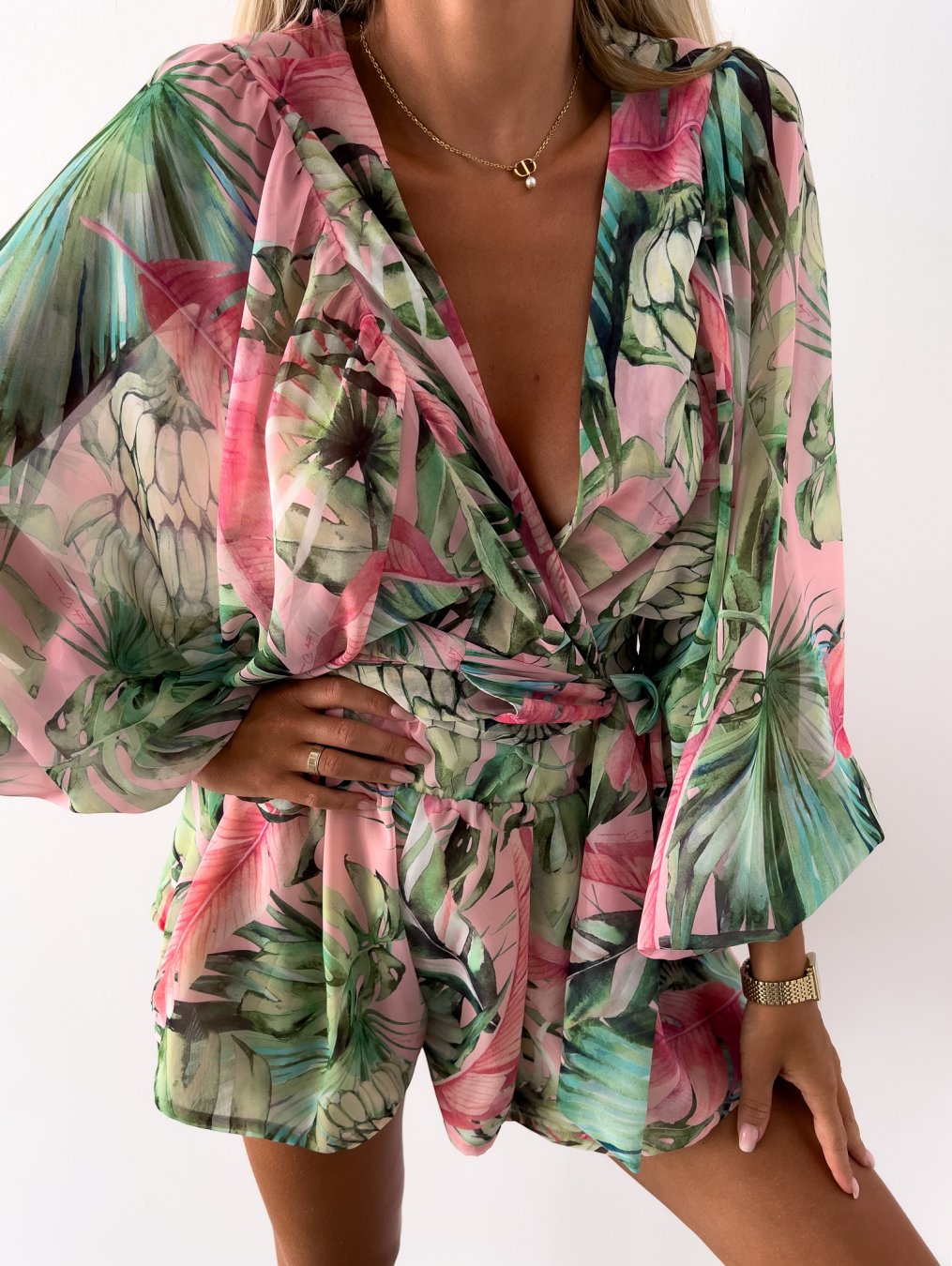 Aurora | Women's Chic Flowy Two-Piece Shorts and Blouse Summer Set