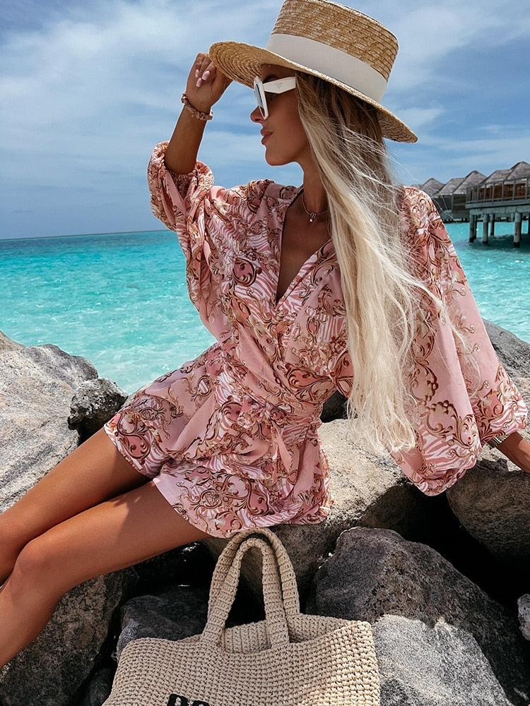 Aurora | Women's Chic Flowy Two-Piece Shorts and Blouse Summer Set