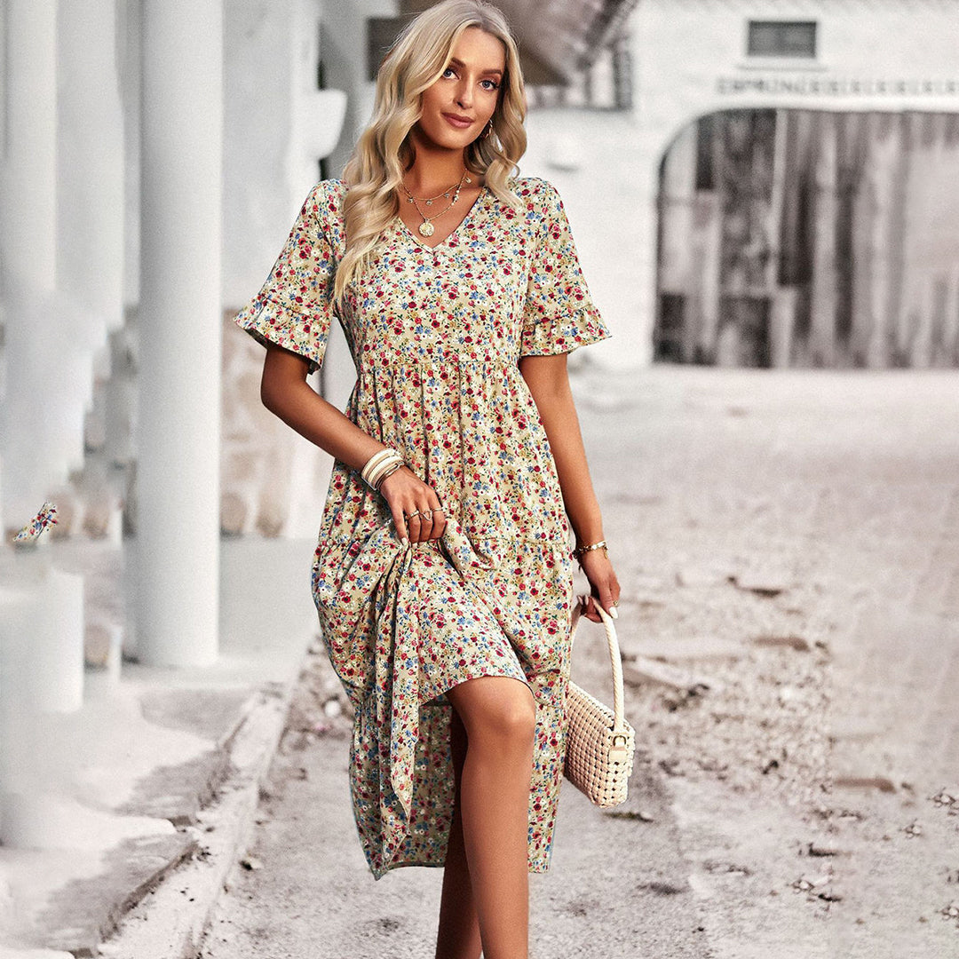 Laure | Elegant Floral Summer Midi Dress for Women
