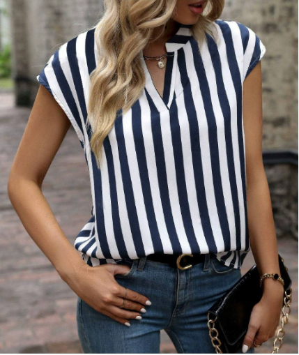 Clarissa | V-Neck Short Sleeve Casual Blouse