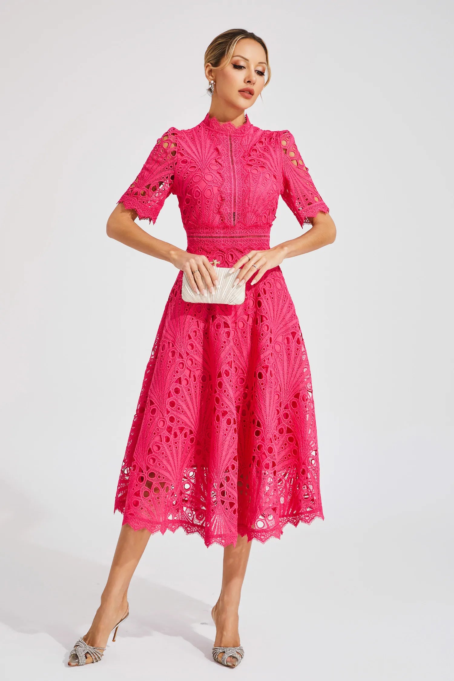 Patsy | Elegant Lace Midi Dress for Women