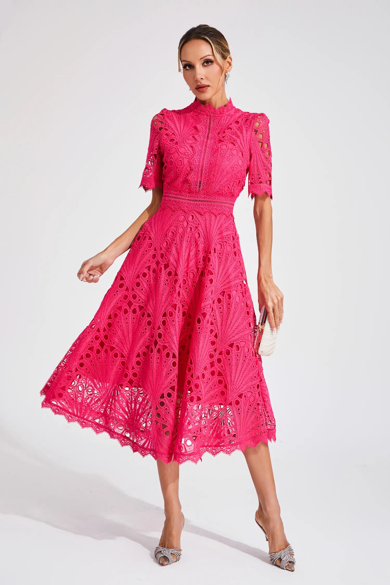 Patsy | Elegant Lace Midi Dress for Women