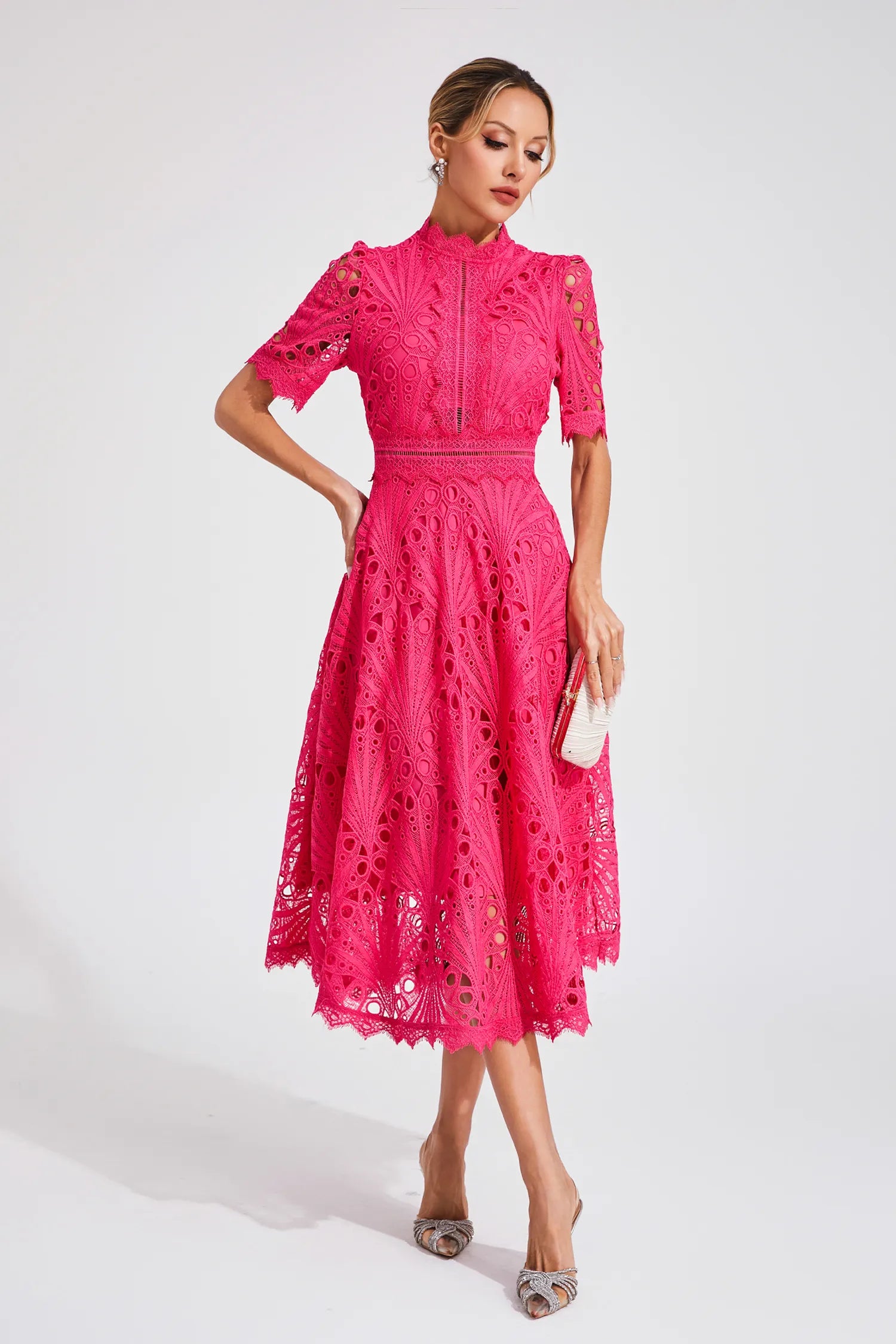 Patsy | Elegant Lace Midi Dress for Women