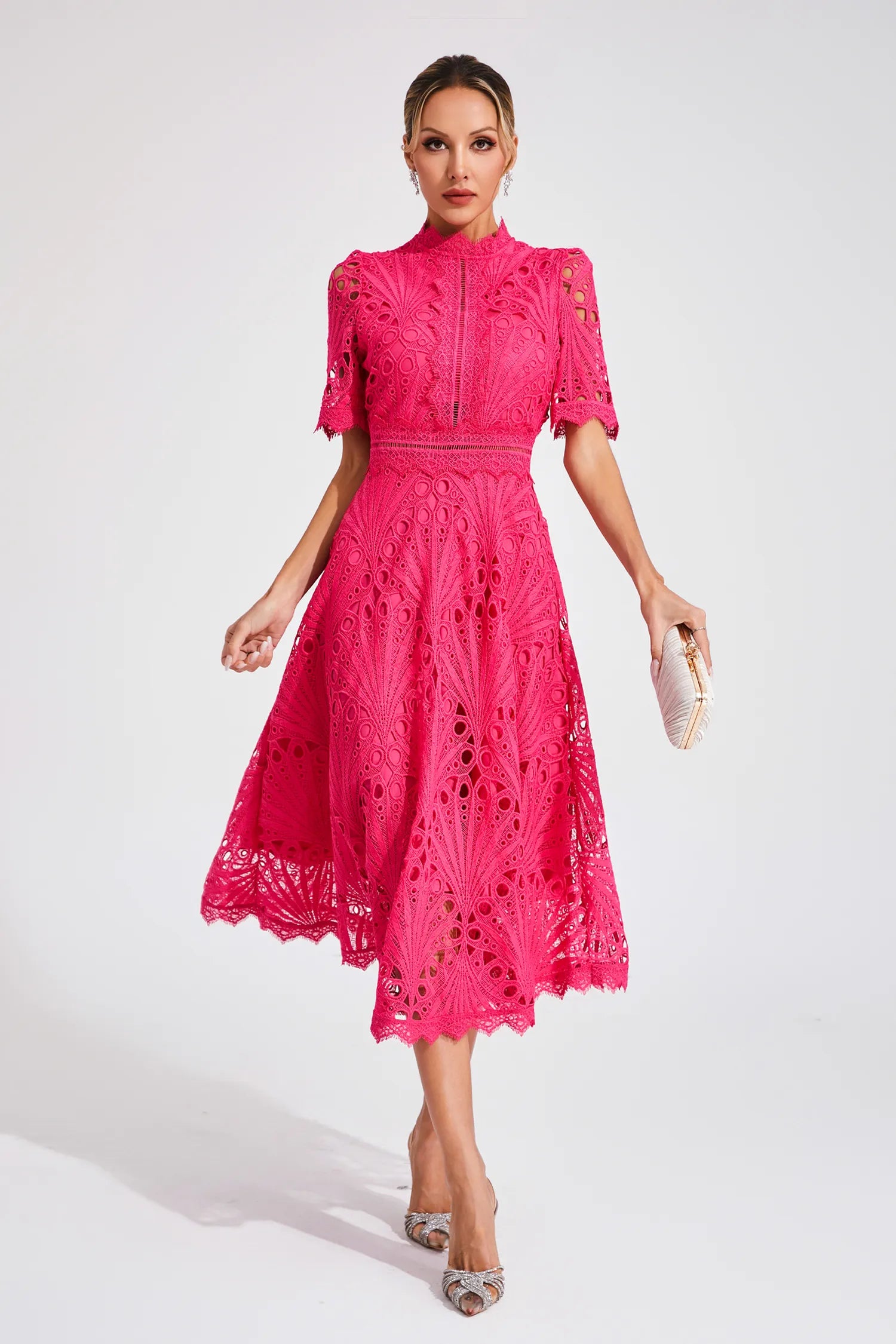Patsy | Elegant Lace Midi Dress for Women