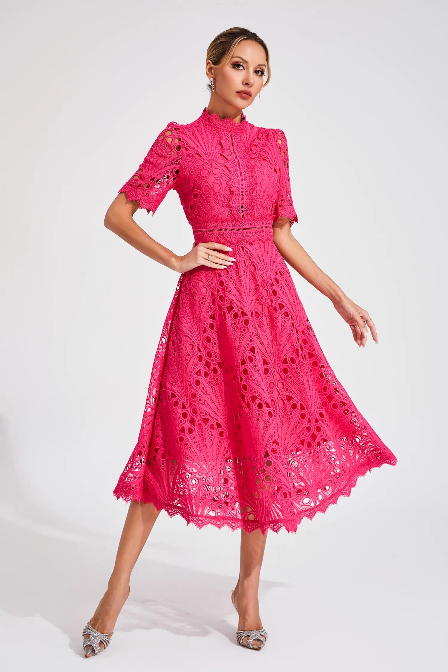 Patsy | Elegant Lace Midi Dress for Women