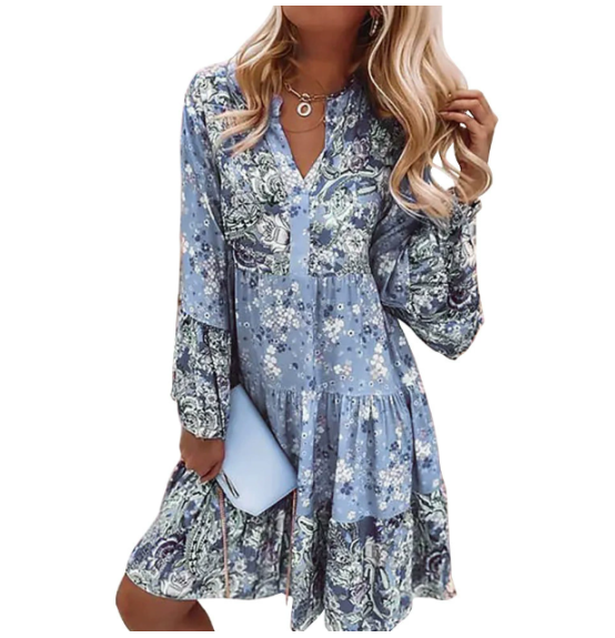 Leela | Chic Boho Dress with Vibrant Floral Print