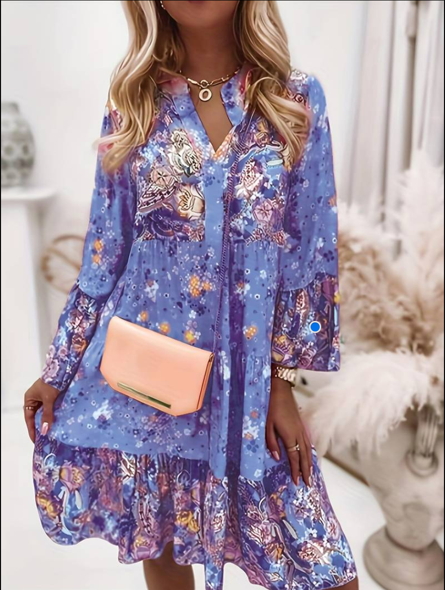 Leela | Chic Boho Dress with Vibrant Floral Print