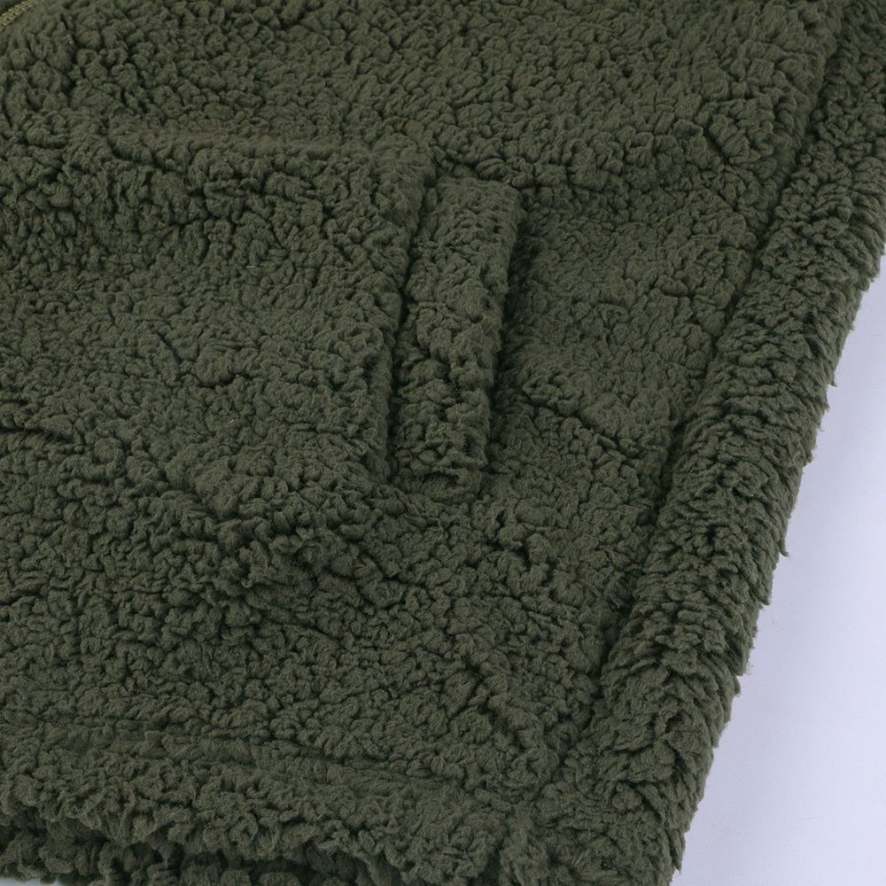Alona | Women's Hooded Open Front Teddy Jacket