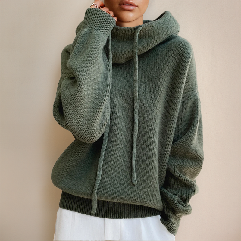 Alyson | Women's Relaxed Fit Knit Cowl Neck Hoodie
