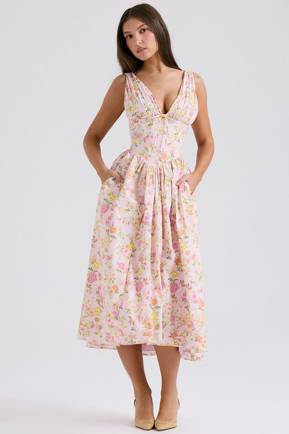 Milena | Chic Floral Dress for Effortless Summer Style