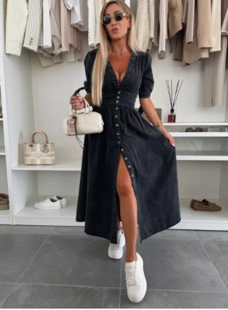 Kate | Stylish Denim Dress - Effortlessly Comfortable & Chic