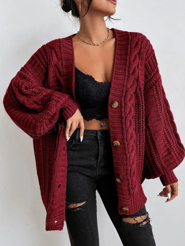 Alvaline | Women's Oversized Cable Knit Cardigan