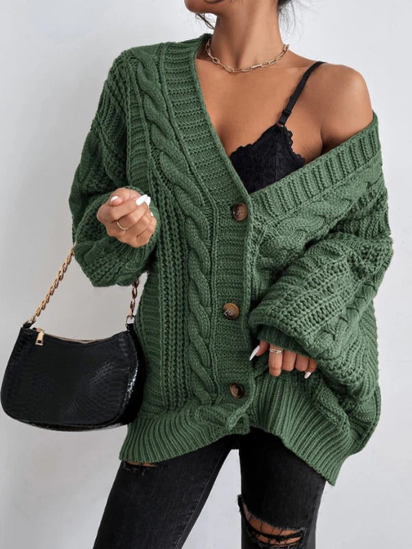 Alvaline | Women's Oversized Cable Knit Cardigan
