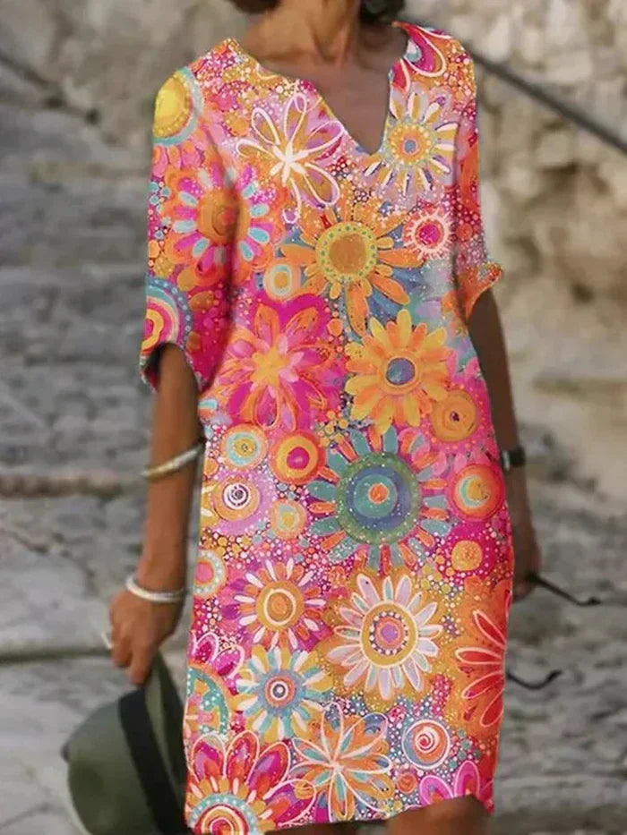 Kristen | Floral Radiant Dress - Vibrant and Stylish Elegance