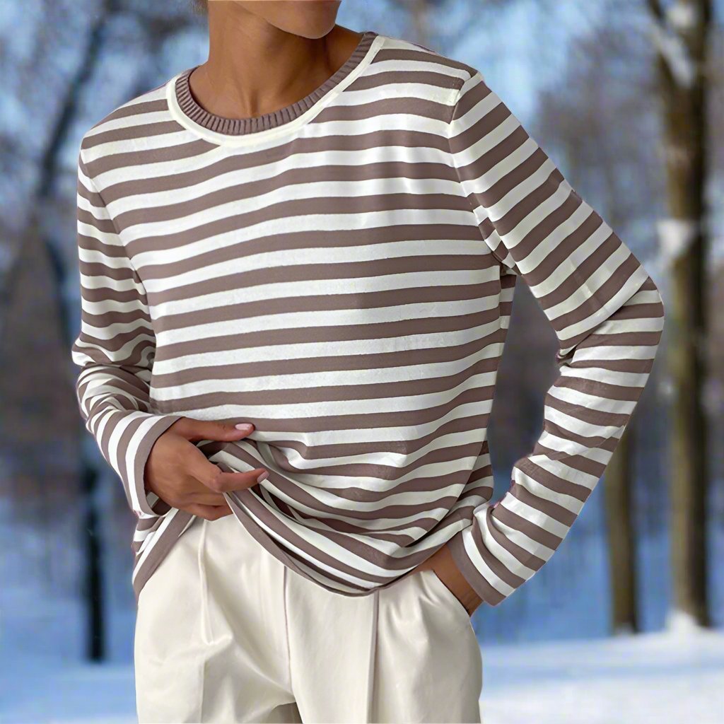 Alexandra | Striped Long Sleeve T-Shirt for Women