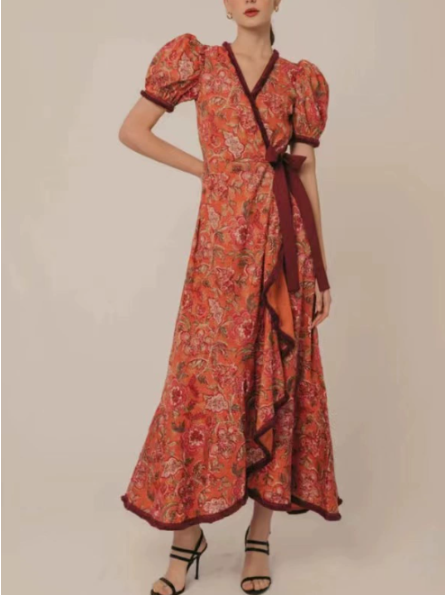 Imelda | Chic Pink Short Sleeve Maxi Dress - Flattering & Versatile