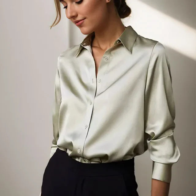 Coral | Elegant Fit Blouse with Soft Sheen