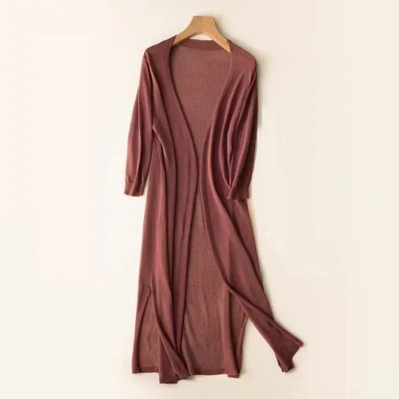 Alvera | Women's Long Open Front Cardigan