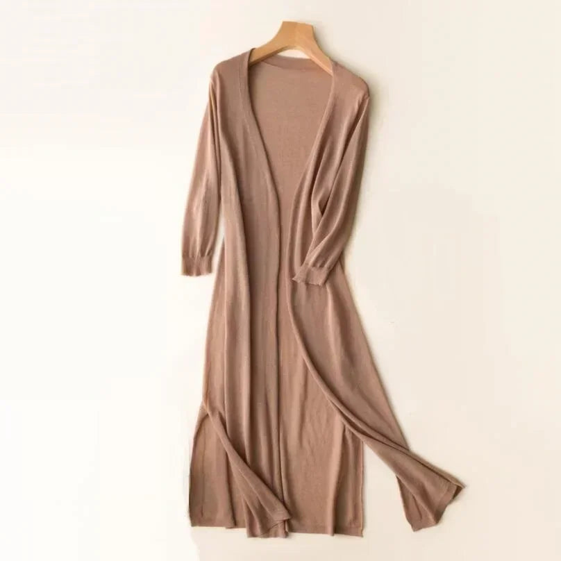 Alvera | Women's Long Open Front Cardigan