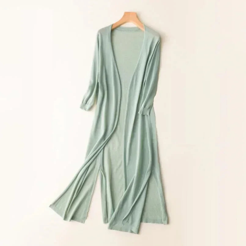 Alvera | Women's Long Open Front Cardigan