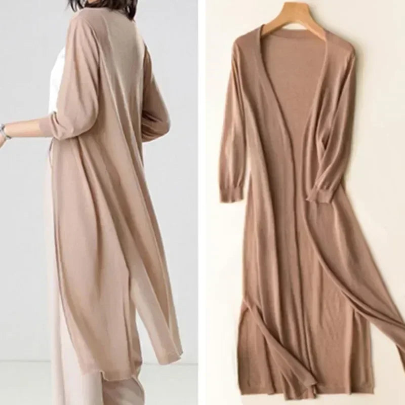 Alvera | Women's Long Open Front Cardigan