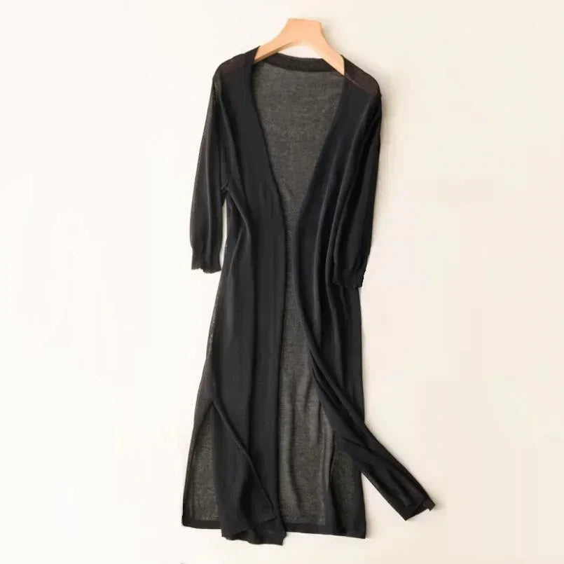 Alvera | Women's Long Open Front Cardigan