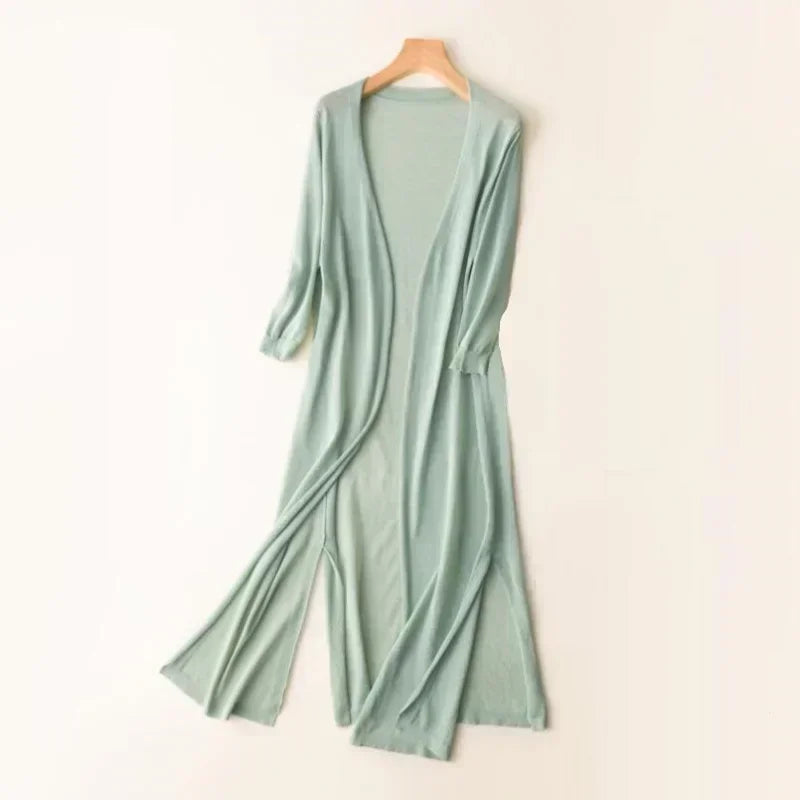 Alvera | Women's Long Open Front Cardigan