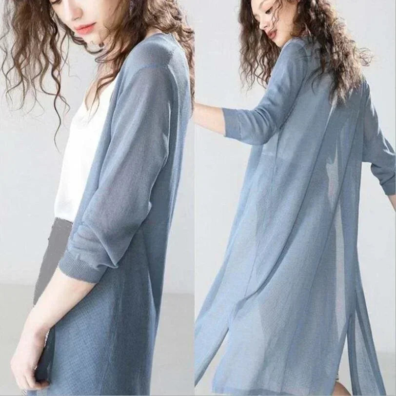 Alvera | Women's Long Open Front Cardigan