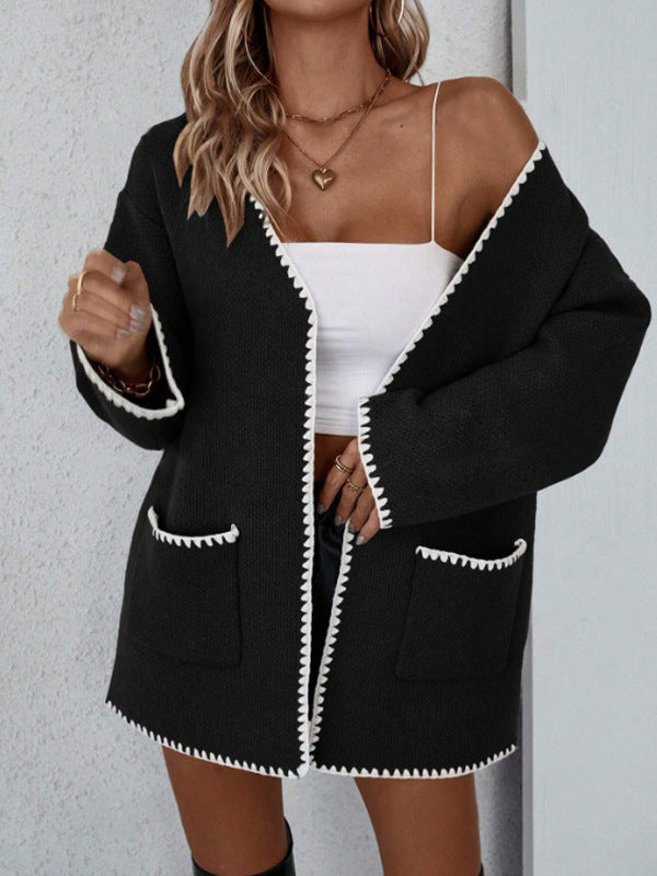 Althea | Women's Open Front Pocket Long Sleeve Cardigan