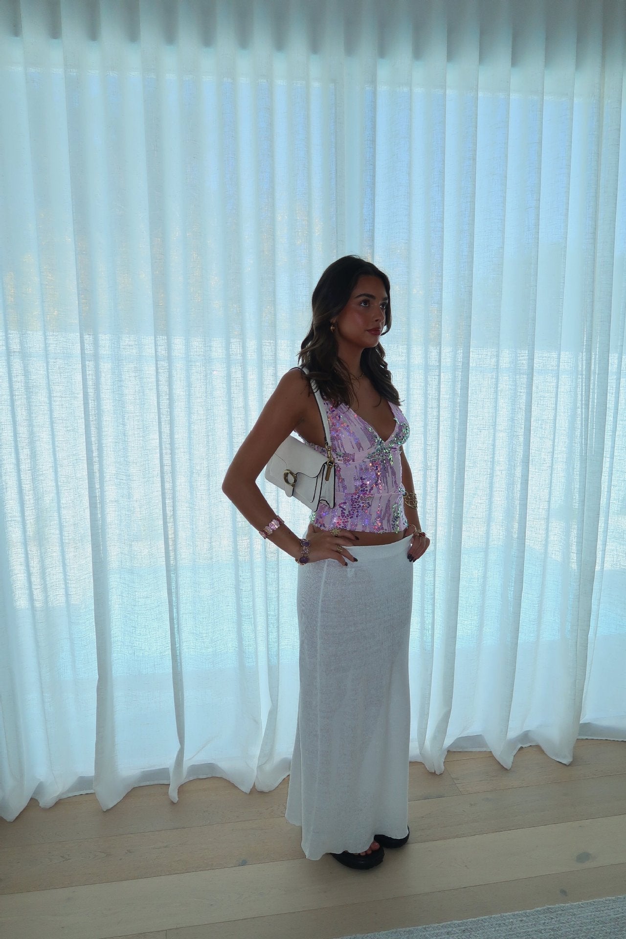 Alice | Eye-catching Sequin Halter Tank Top