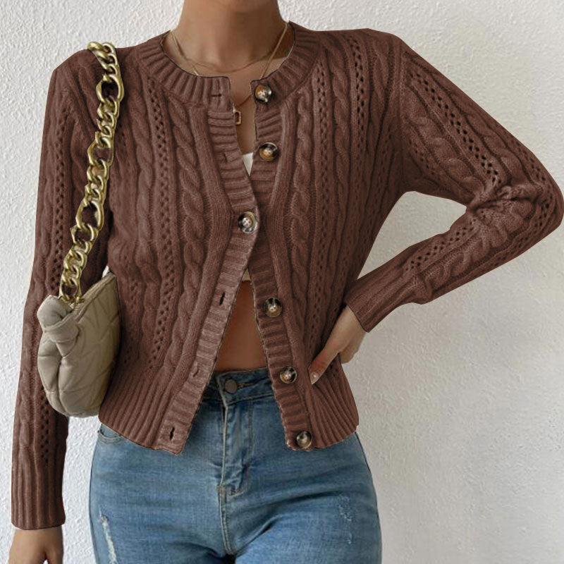 Allannah | Women's Cropped Cable Knit Cardigan