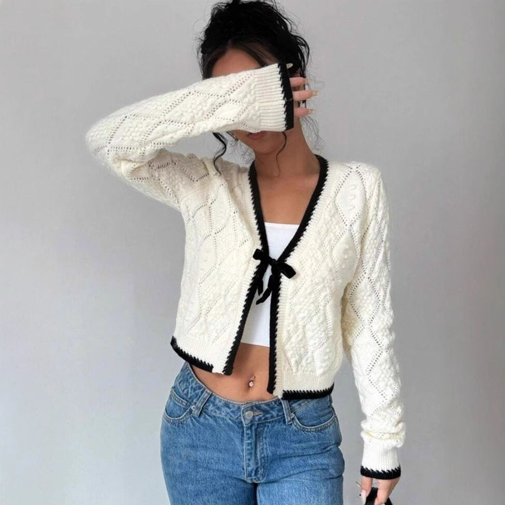 Aggie | Women's Cropped V-Neck Cardigan