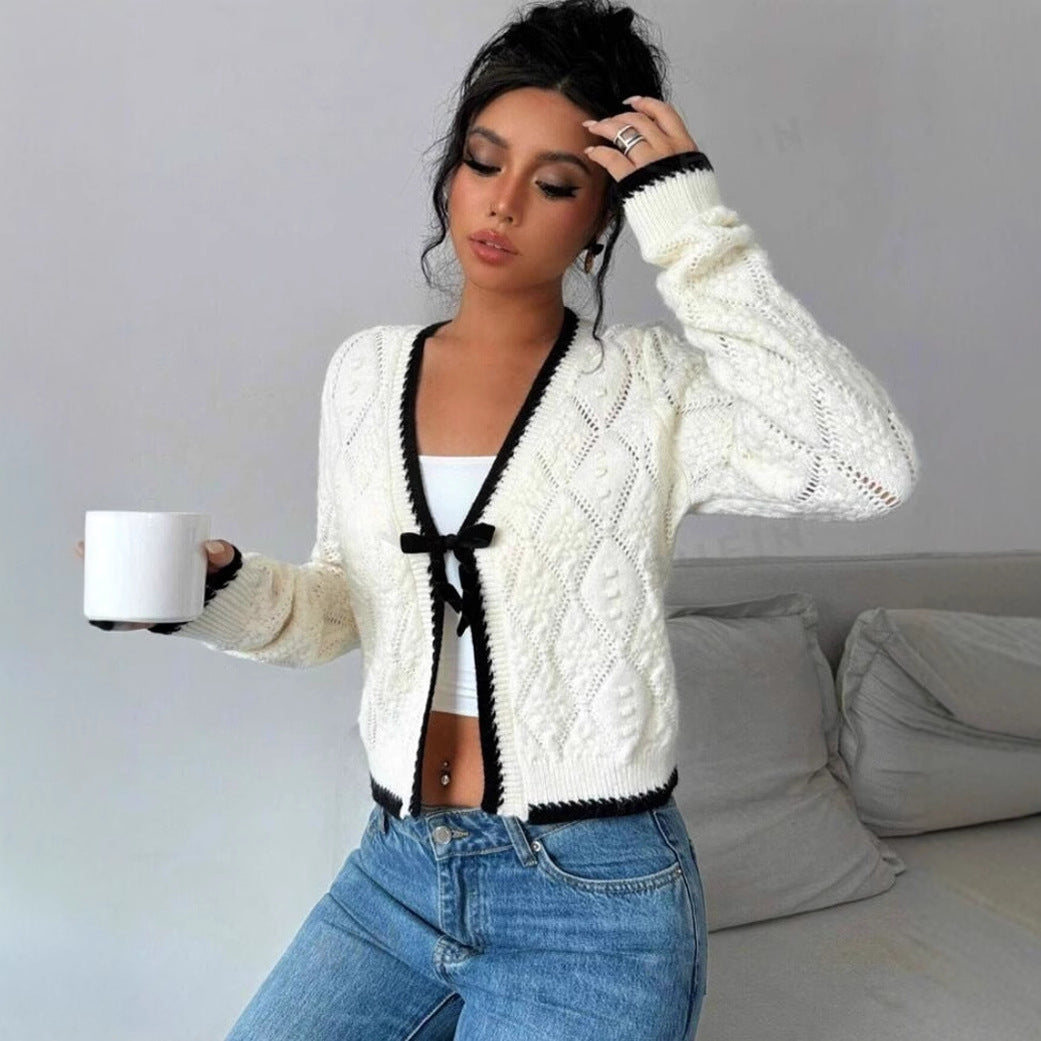 Aggie | Women's Cropped V-Neck Cardigan